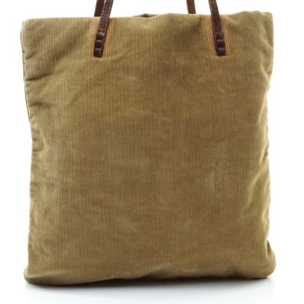PREOWNED Fendi Tote Bag in Beige Corduroy